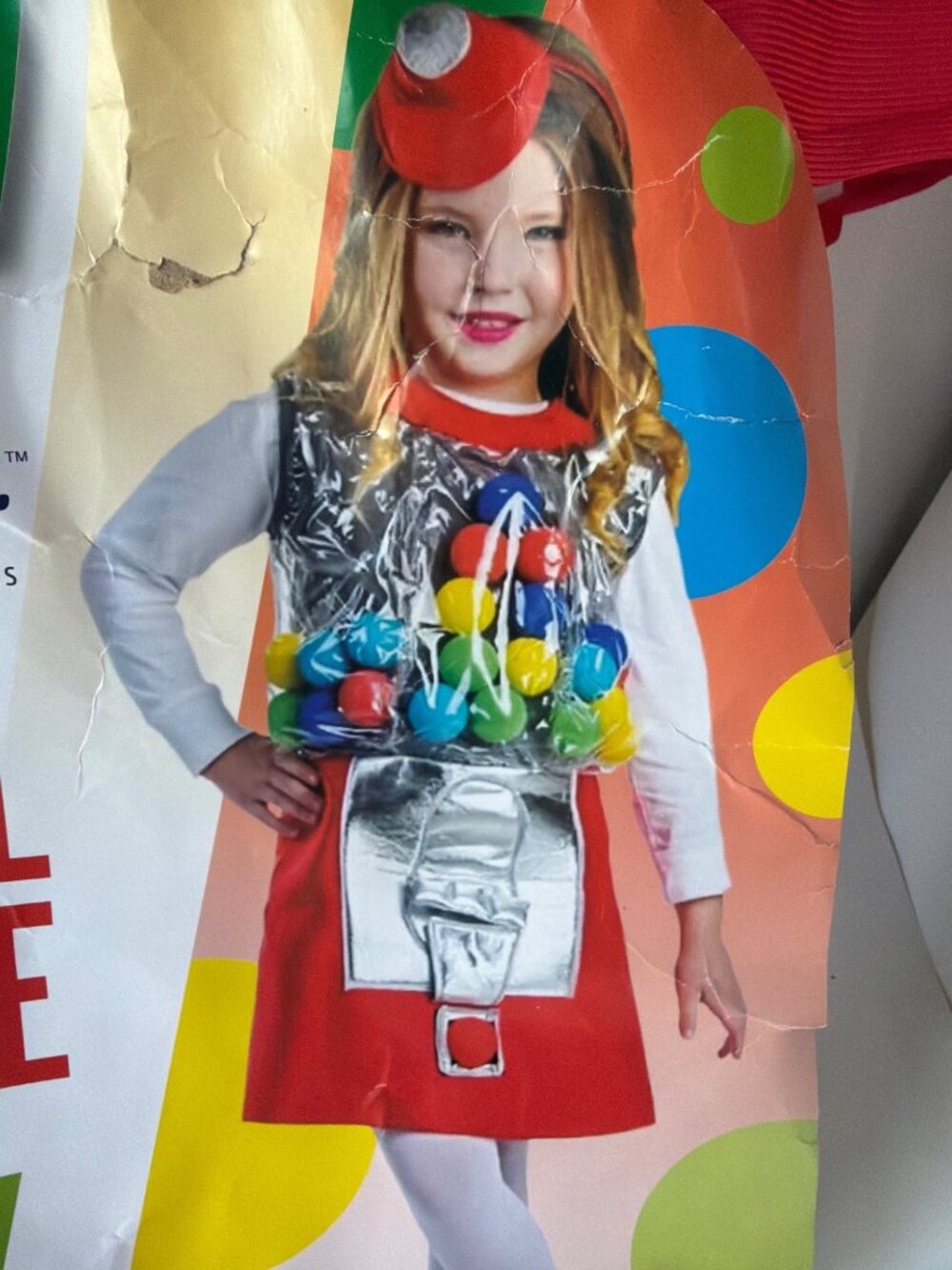Gumball Machine Kids Halloween Costume Size Toddler 3-4 yrs